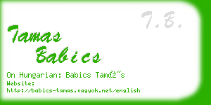 tamas babics business card